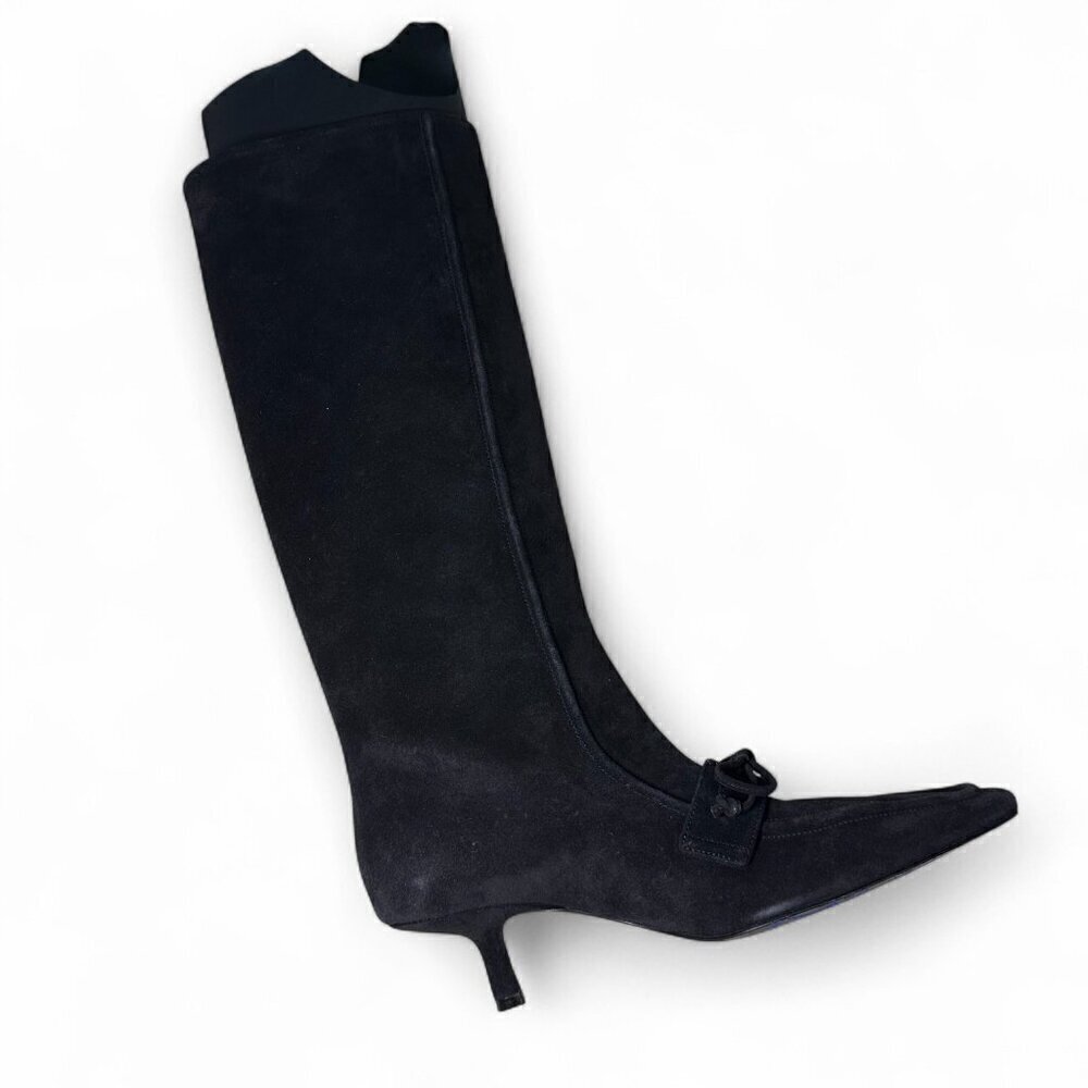 Burberry Women's Knee-High Suede Storm Boot with Bow EU 39 NEW IN BOX - Picture 14 of 16
